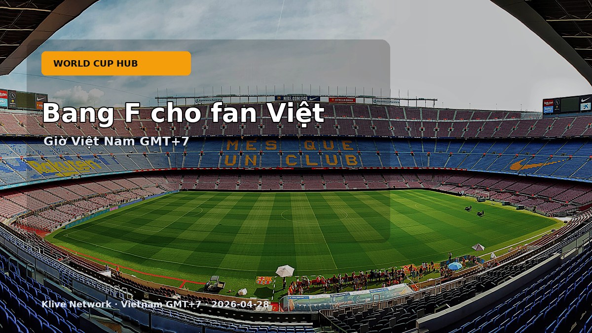 Bang F cho fan Việt - Hub nhanh World Cup 2026 theo giờ Việt Nam